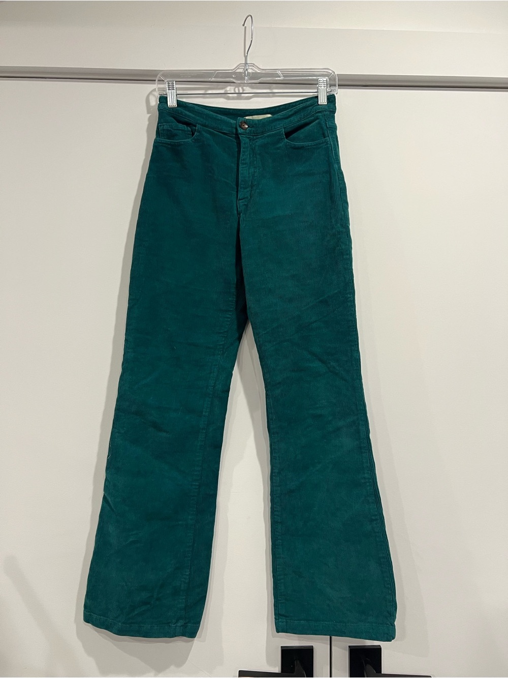 Paloma Wool High Waisted Turquoise Corduroy Flare Trousers EU 38 US 6